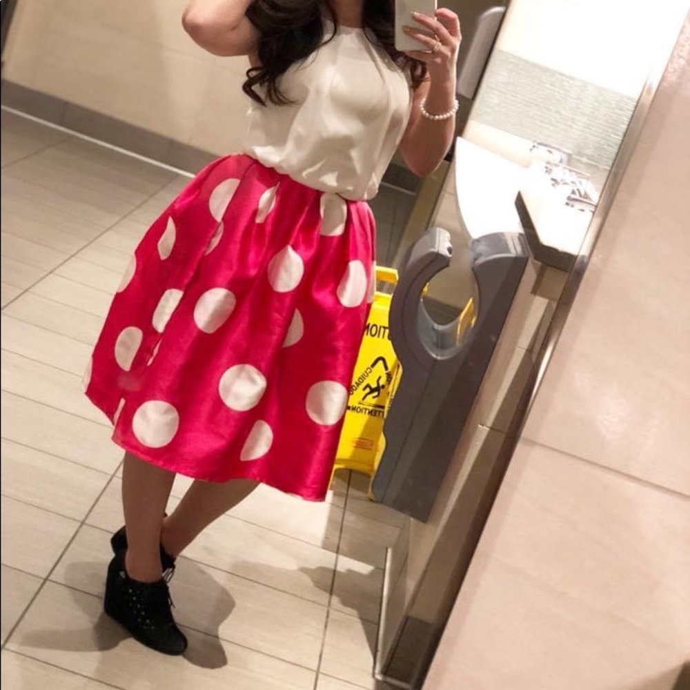 Pink Polka Dot Skirt